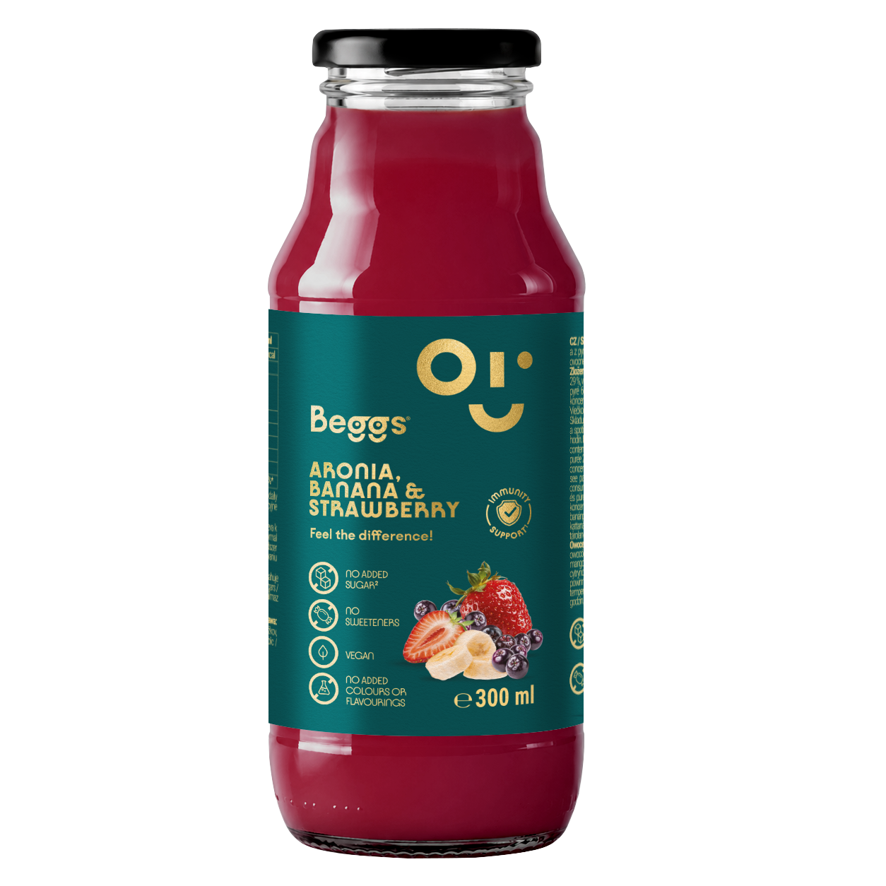 Beggs BIO Aronia-, Apfel-, Bananen- und Erdbeergetränk (300 ml)
