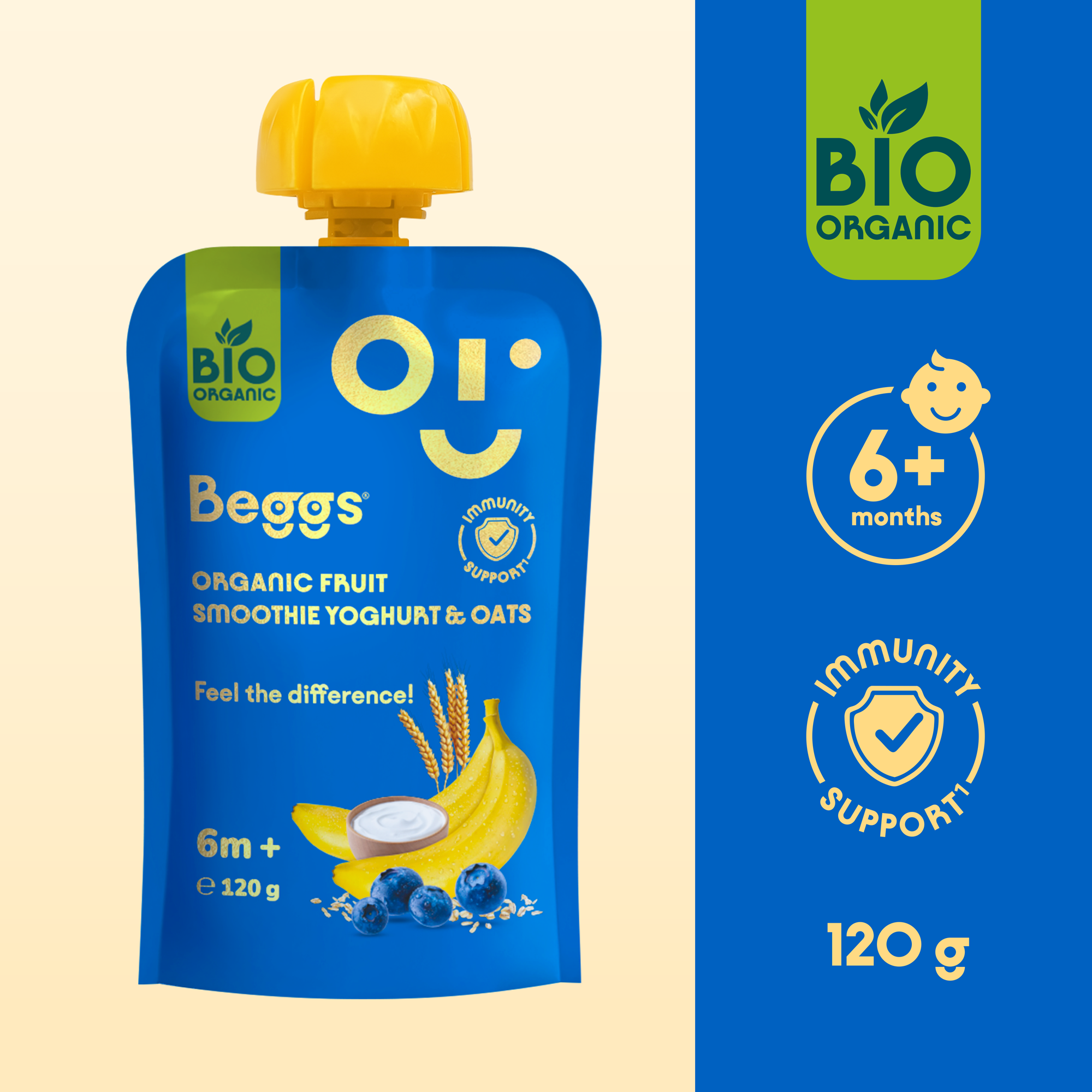 Koktajl Beggs BIO z owocami, jogurtem i płatkami owsianymi (120 g)