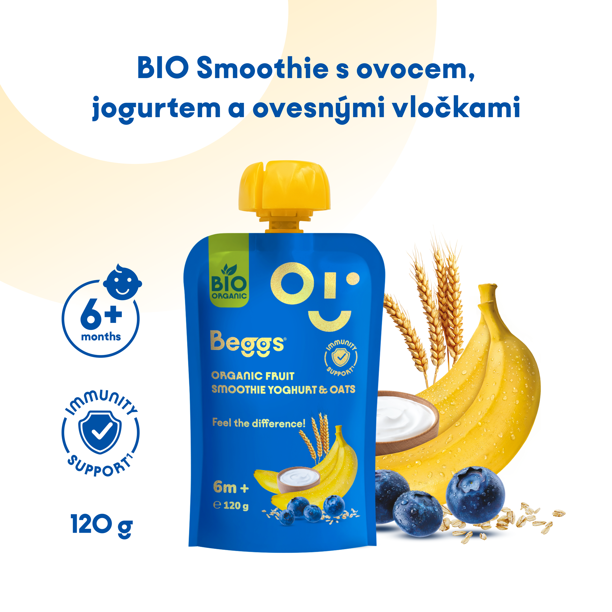Koktajl Beggs BIO z owocami, jogurtem i płatkami owsianymi (120 g)