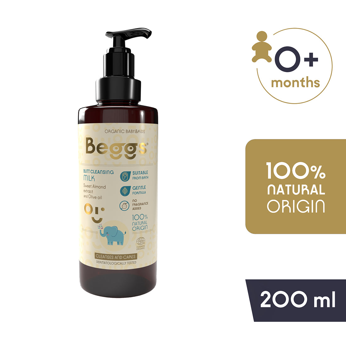 Beggs Čisticí mléko na zadeček (200 ml)**