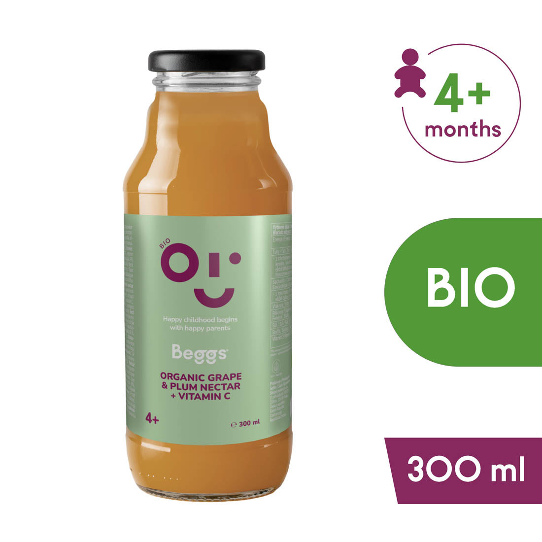 Beggs BIO Nektar hroznové víno & švestka (300 ml)