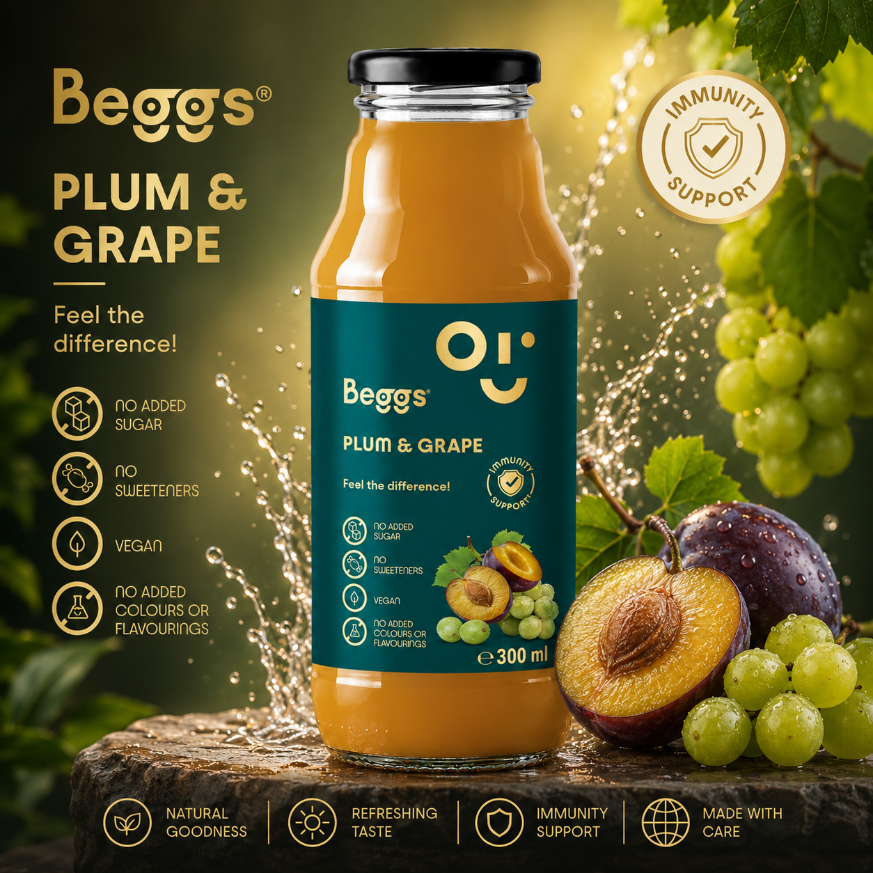 Beggs nápoj hroznové víno & švestka (300 ml)