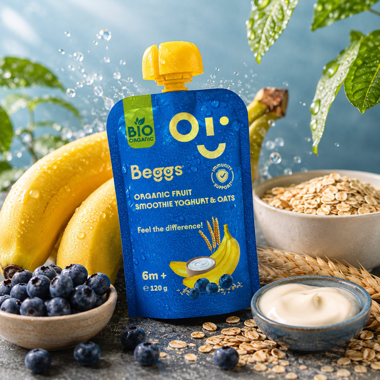 Beggs BIO Smoothie s ovocem, jogurtem a ovesnými vločkami (120 g)