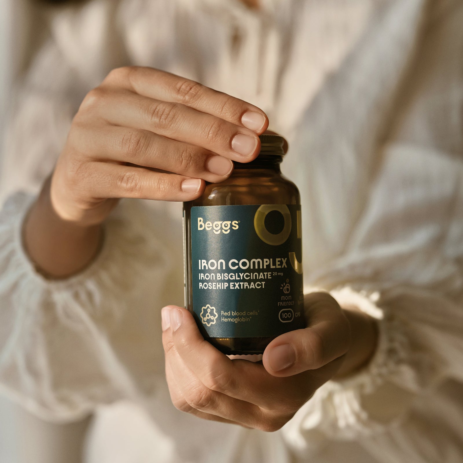 Iron bisglycinate 20 mg + rosehip extract (100 kapslí)