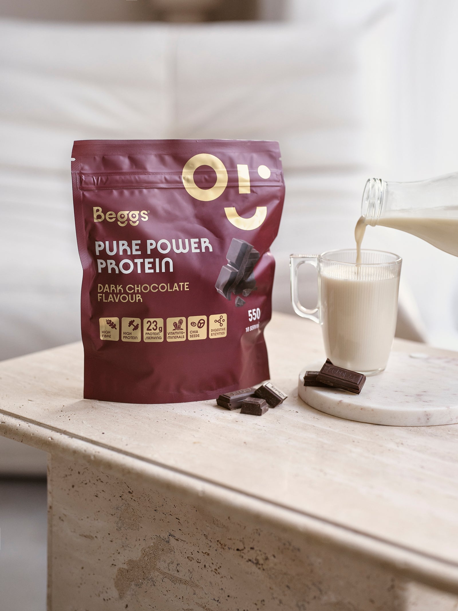 Pure Power Protein – hořká čokoláda (550 g)