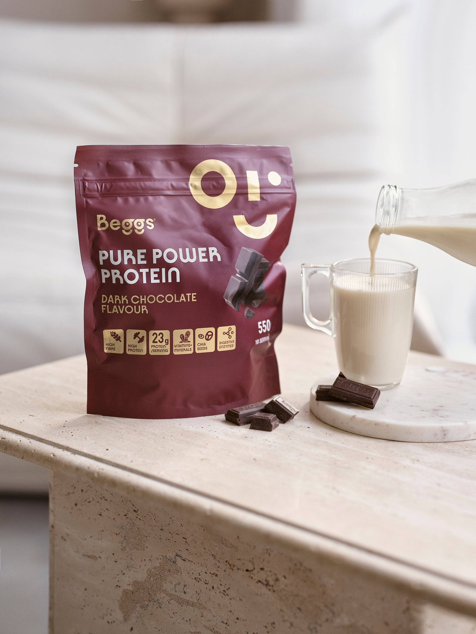 Pure Power Protein – hořká čokoláda (550 g)