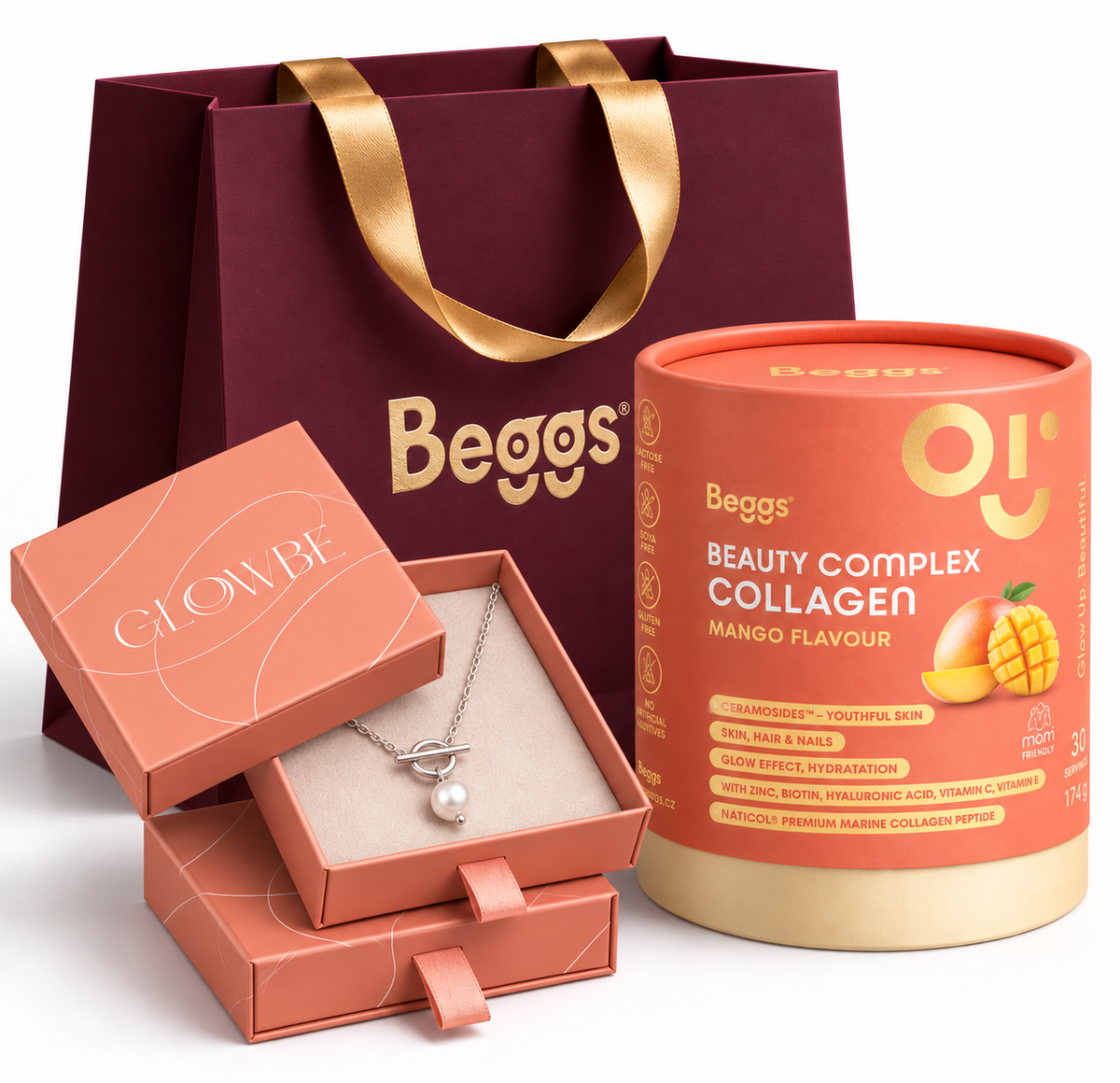 Beggs Beauty and Glow kolagen Mango 30x5,7g