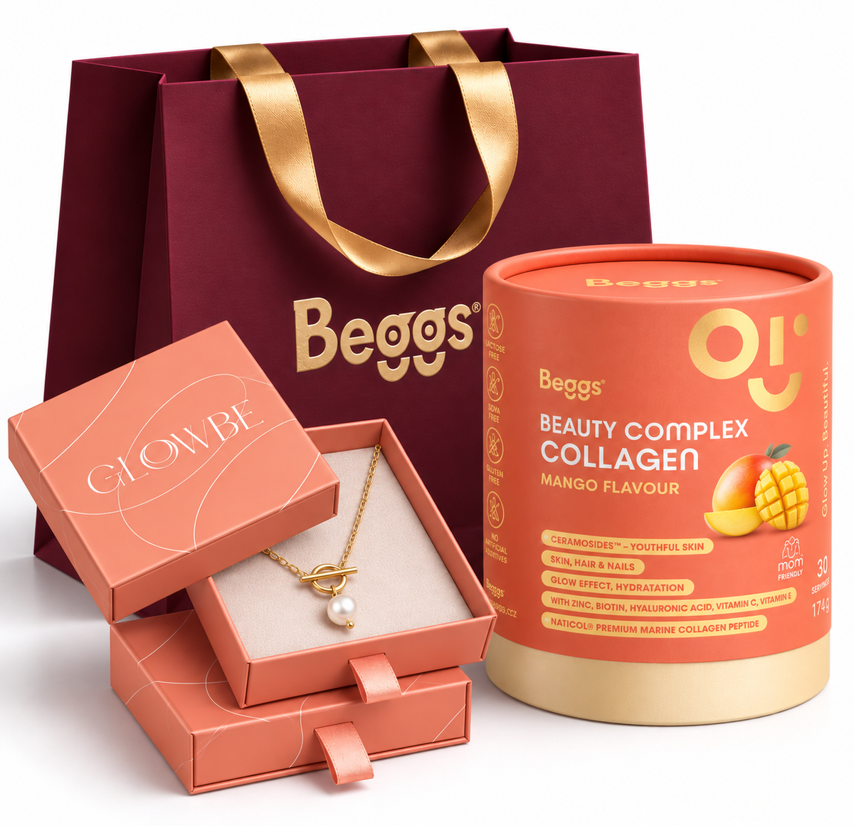 Beggs Beauty and Glow kolagen Mango 30x5,7g